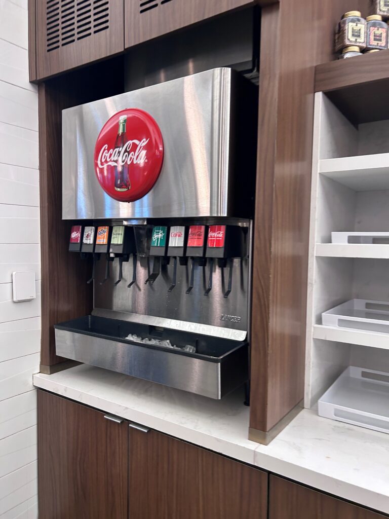 a soda machine in a room