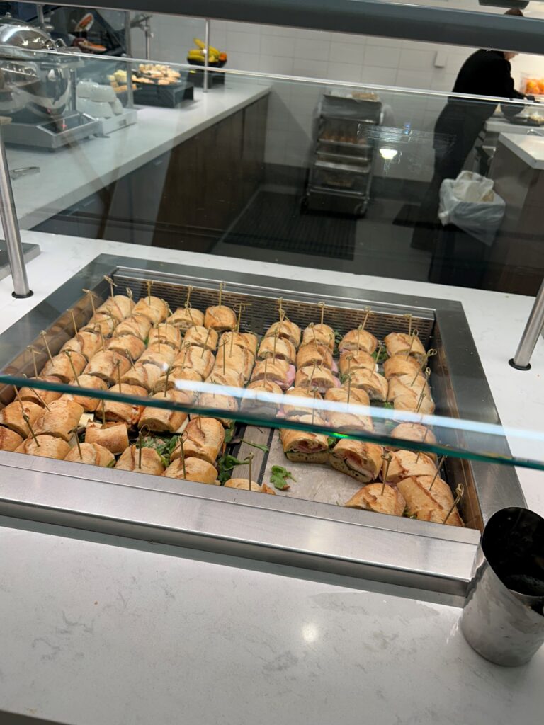 a tray of sandwiches in a restaurant