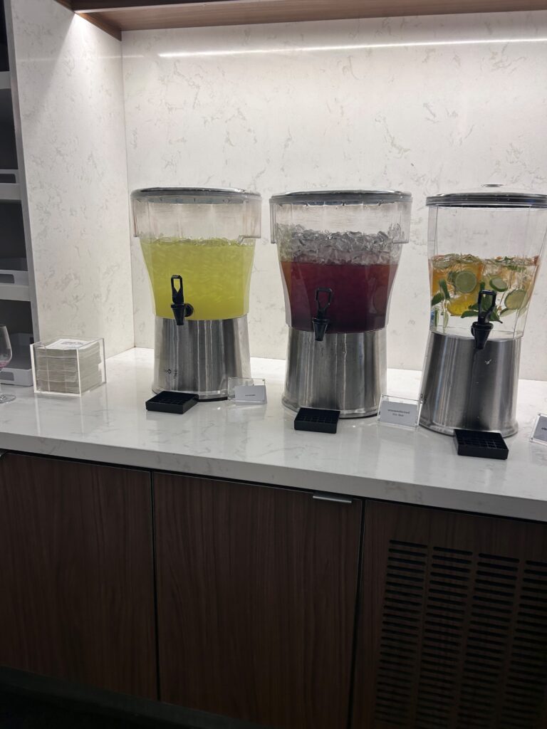 a group of drinks in a row