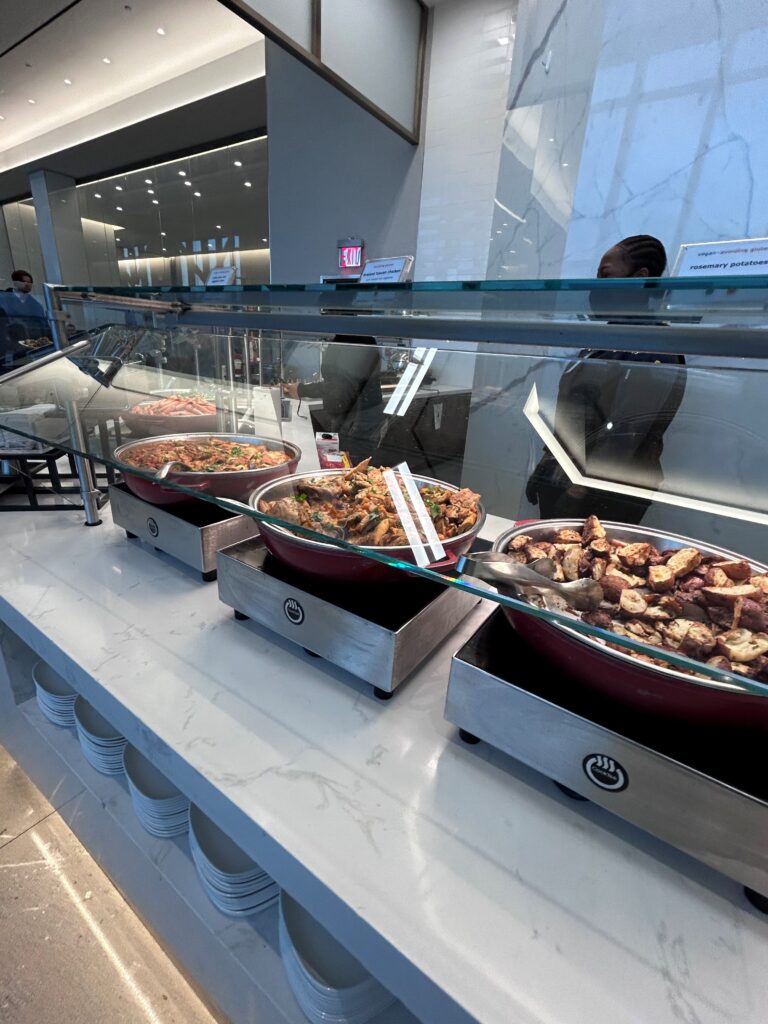 food in a glass case