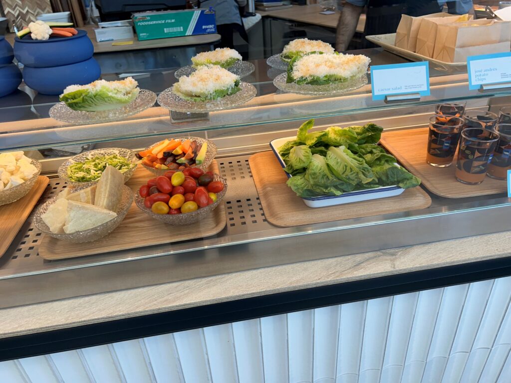 a display case with food on it