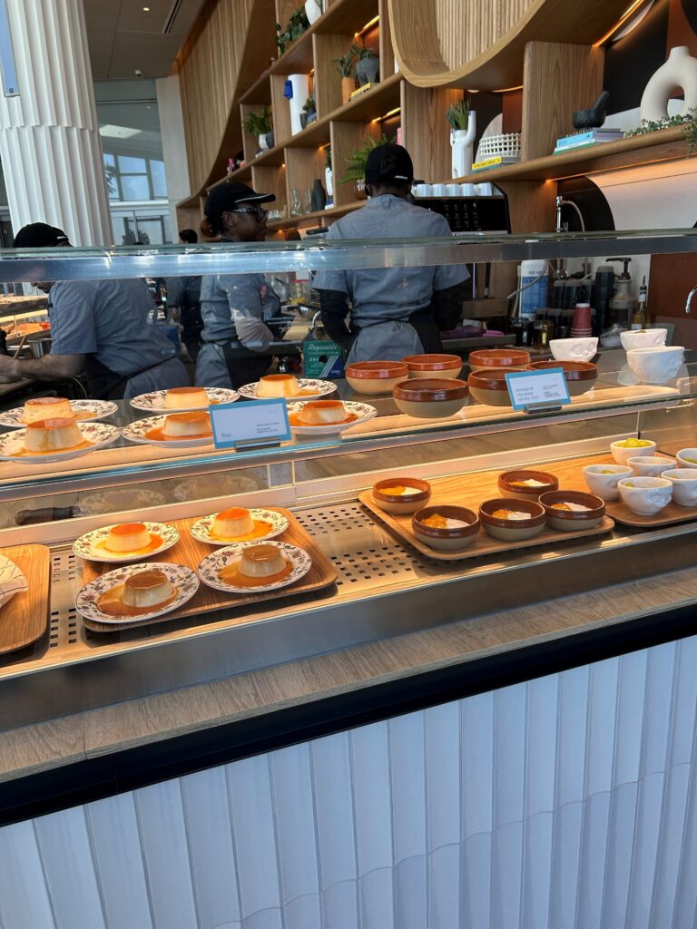 a display case with food on it