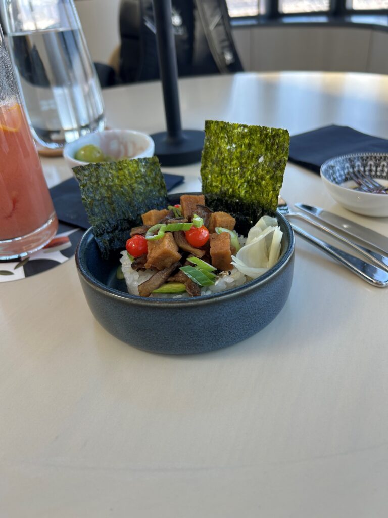 a bowl of food on a table