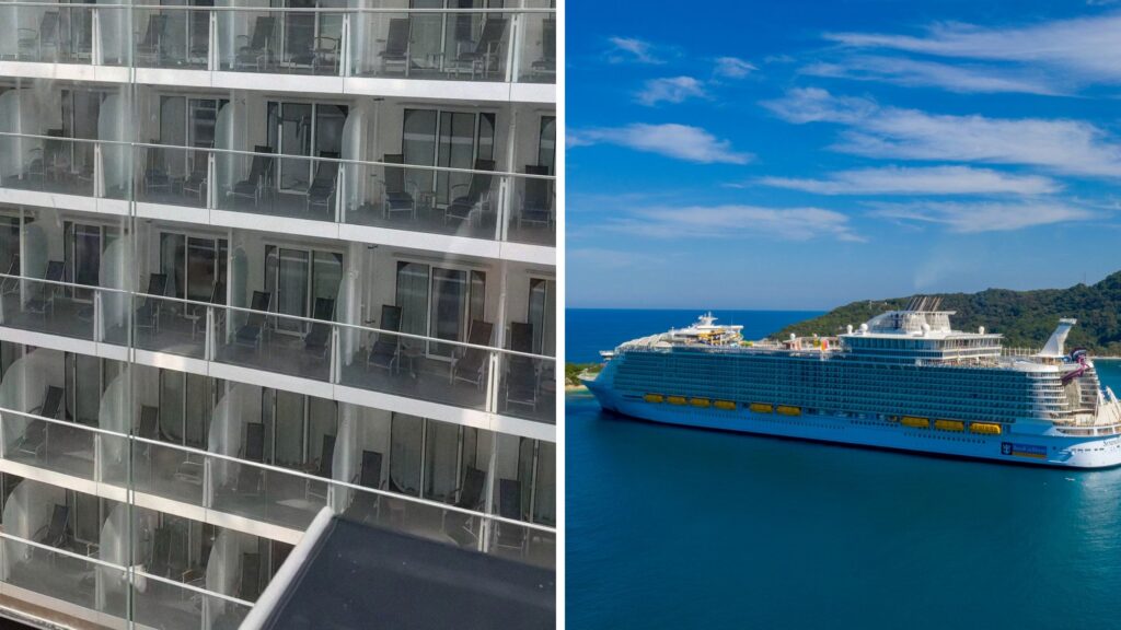 woman shares cruise she is staying at (l) cruise on the go (r)
