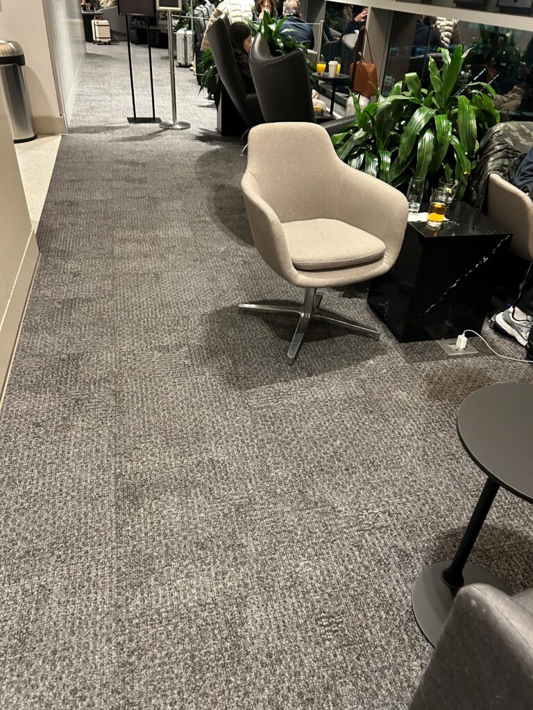 a room with chairs and a table