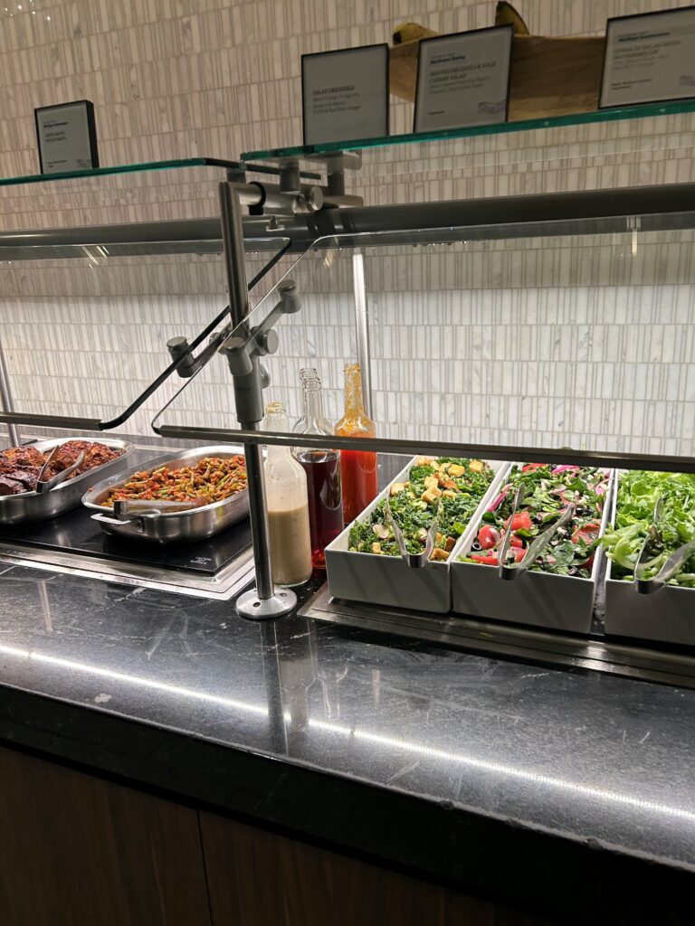 food in containers on a counter