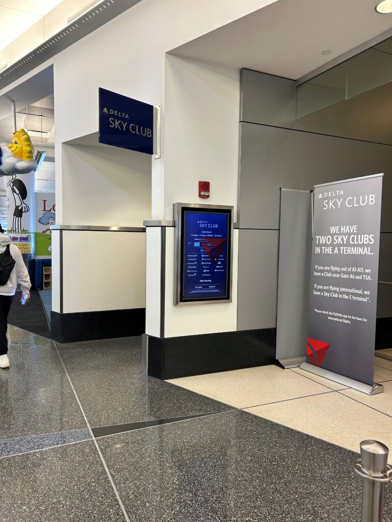 a sign in a building