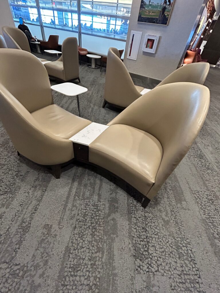 a group of chairs in a room