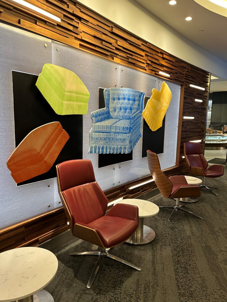 a group of chairs in a room