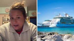 woman shares cruise experience (l) Royal Caribbean cruise (r)