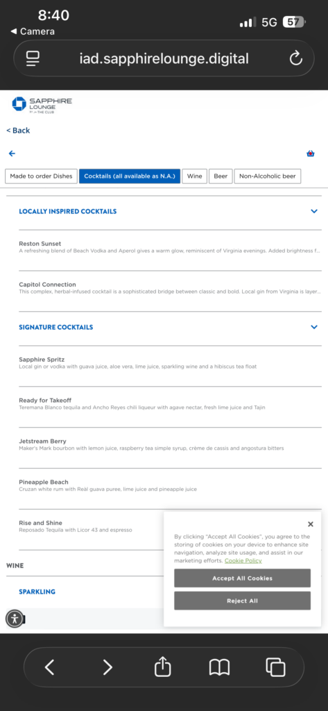 a screenshot of a menu