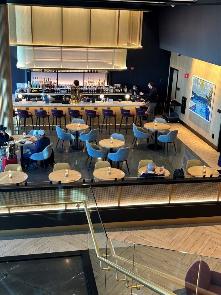 a restaurant with tables and chairs