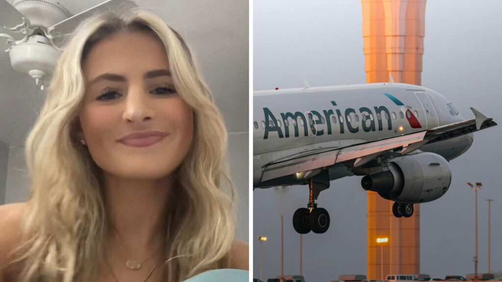 woman shares flight experience (l) American airlines (r)