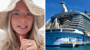 woman shares cruise experience (l) royal caribbean cruise (r)