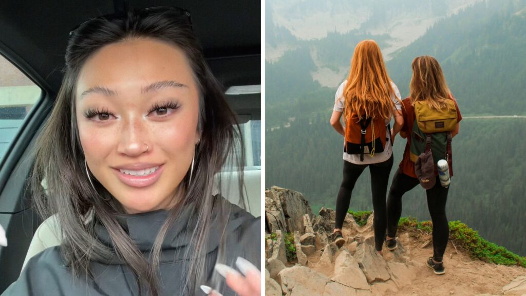 woman shares friendship issue (l) girls trip (r)