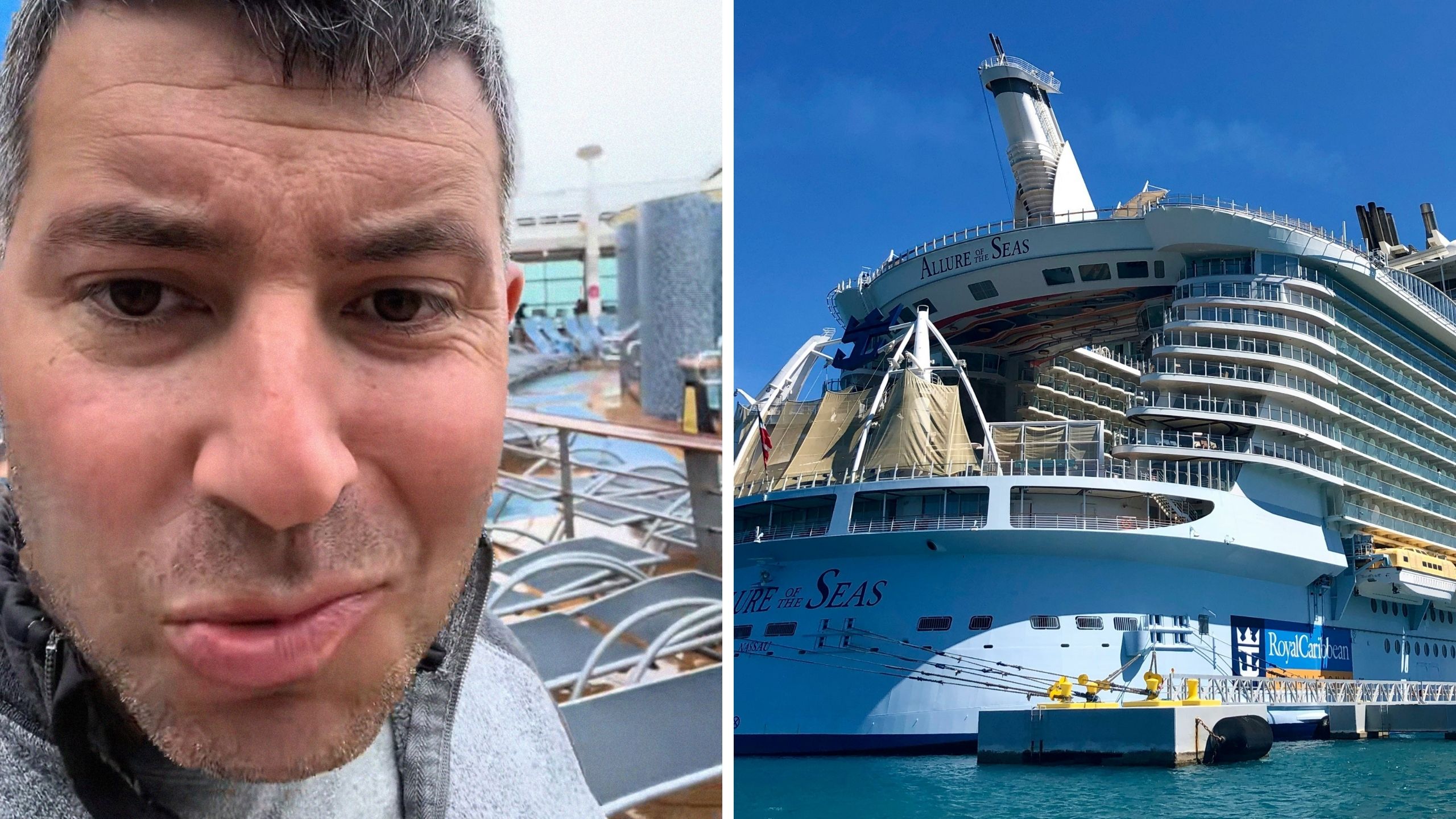 man shares cruise experience (l) Royal caribbean cruise (r)