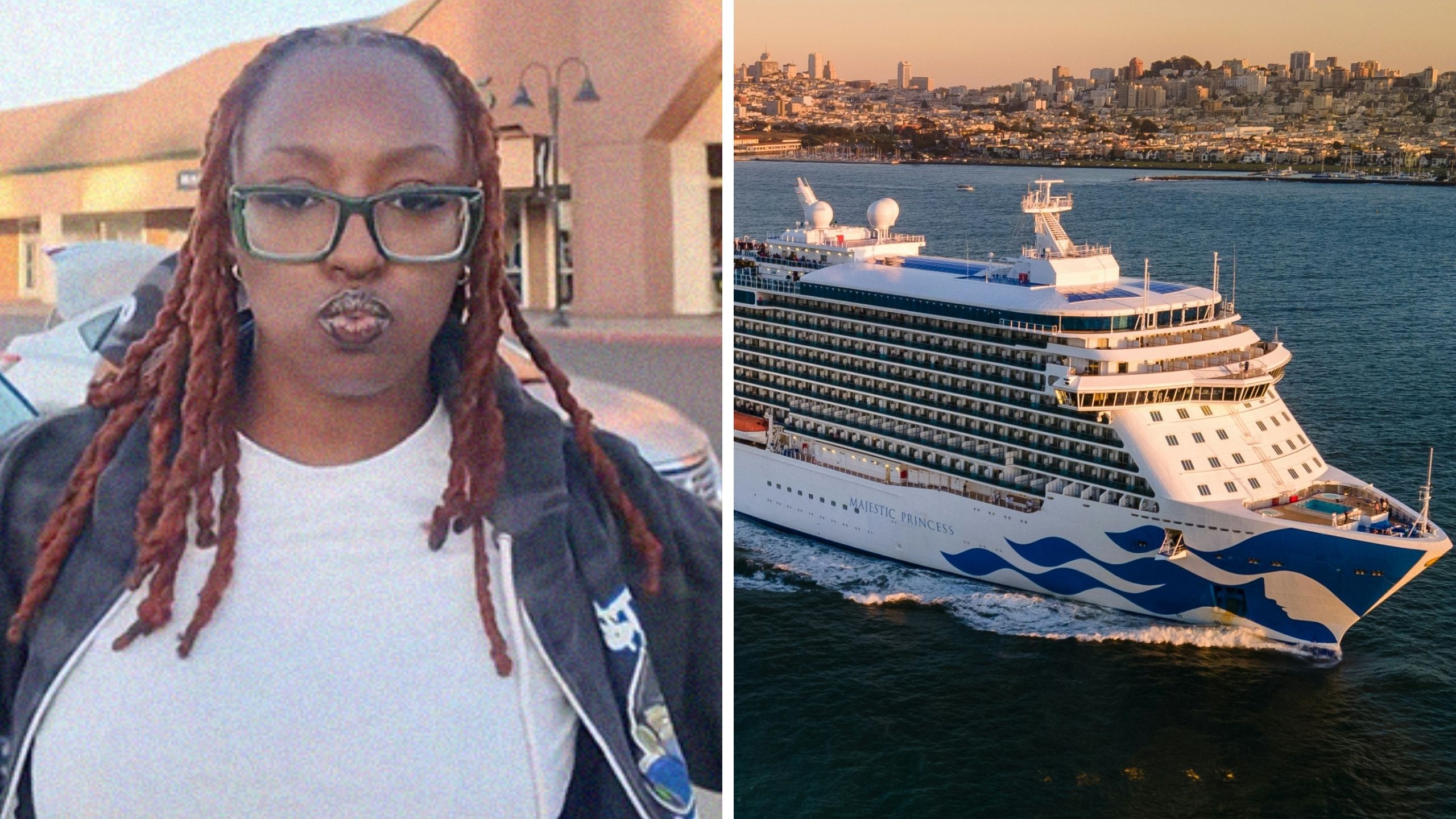 woman shares cruise experience (l) Princess cruise (r)