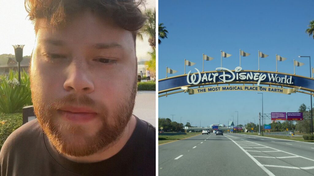 man shares Disney resort hack (l) Disney entrance (r)