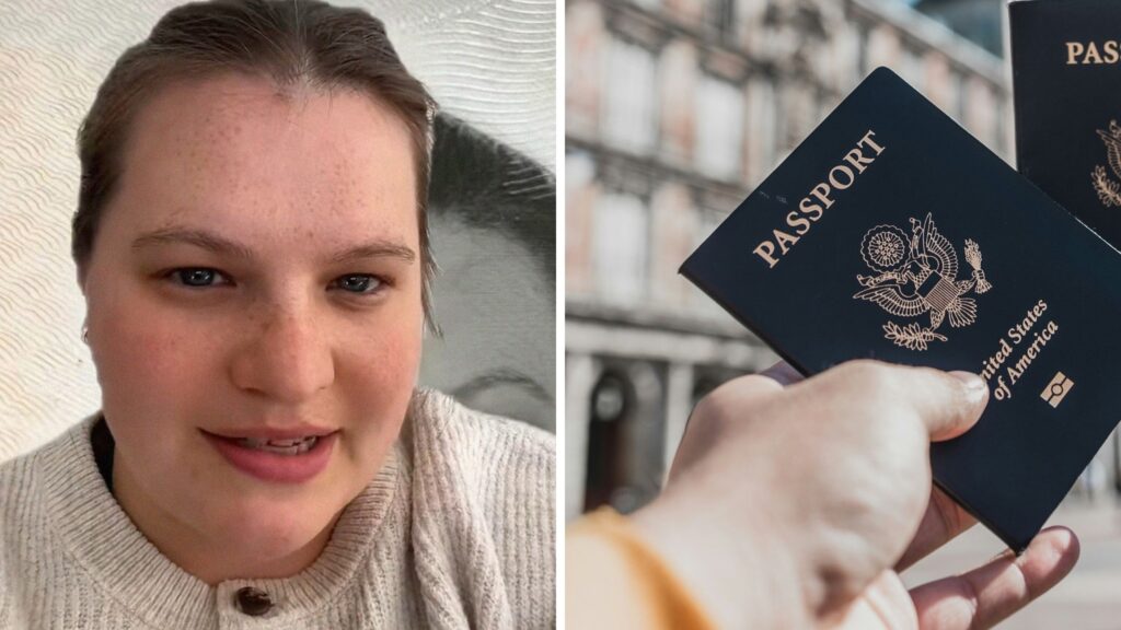 woman shares struggles of getting a new passport (l) American passport (r)